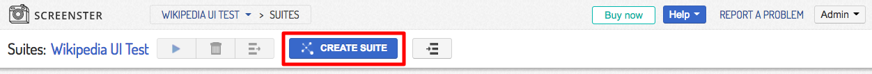 Visual UI testing: create suites