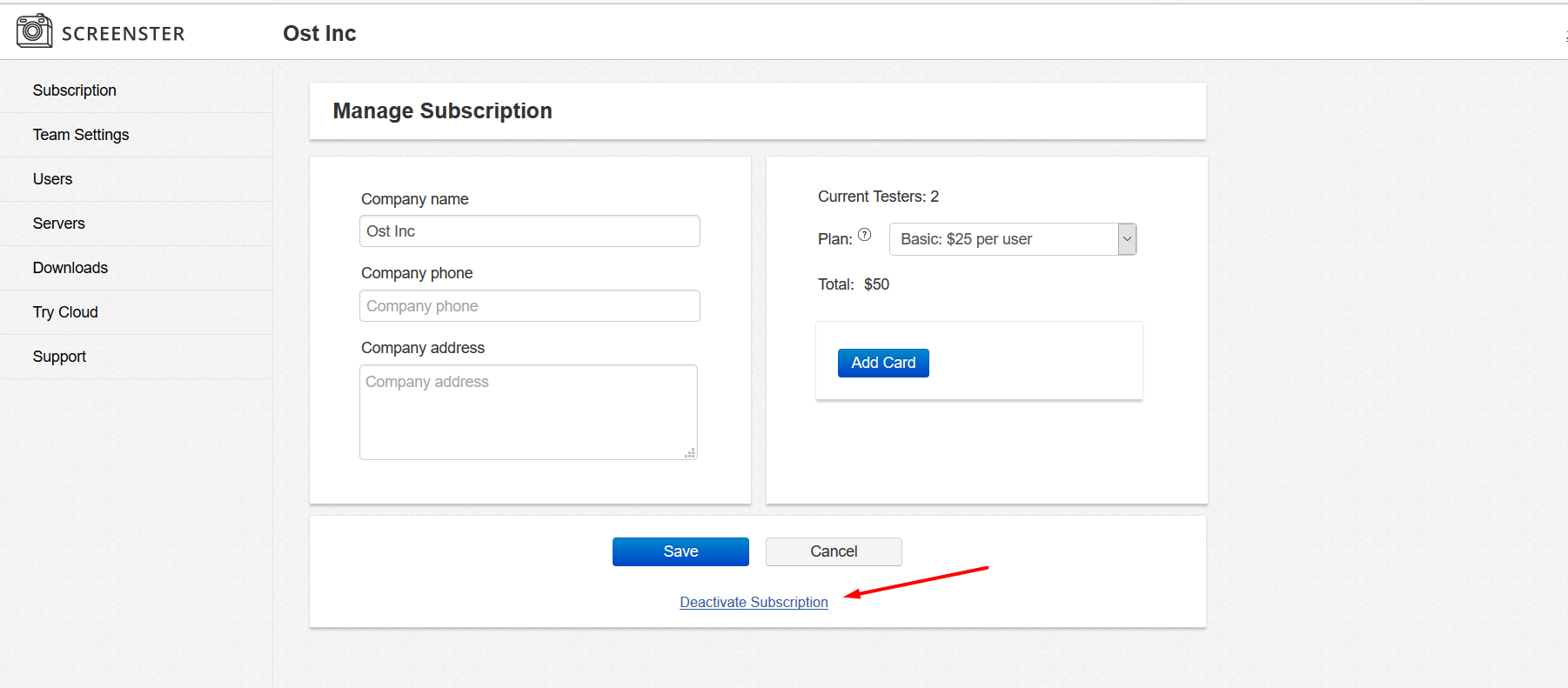 Visual UI testing: deactivate subscription