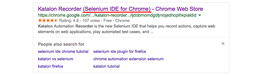 Selenium IDE alternatives Katalon Recorder