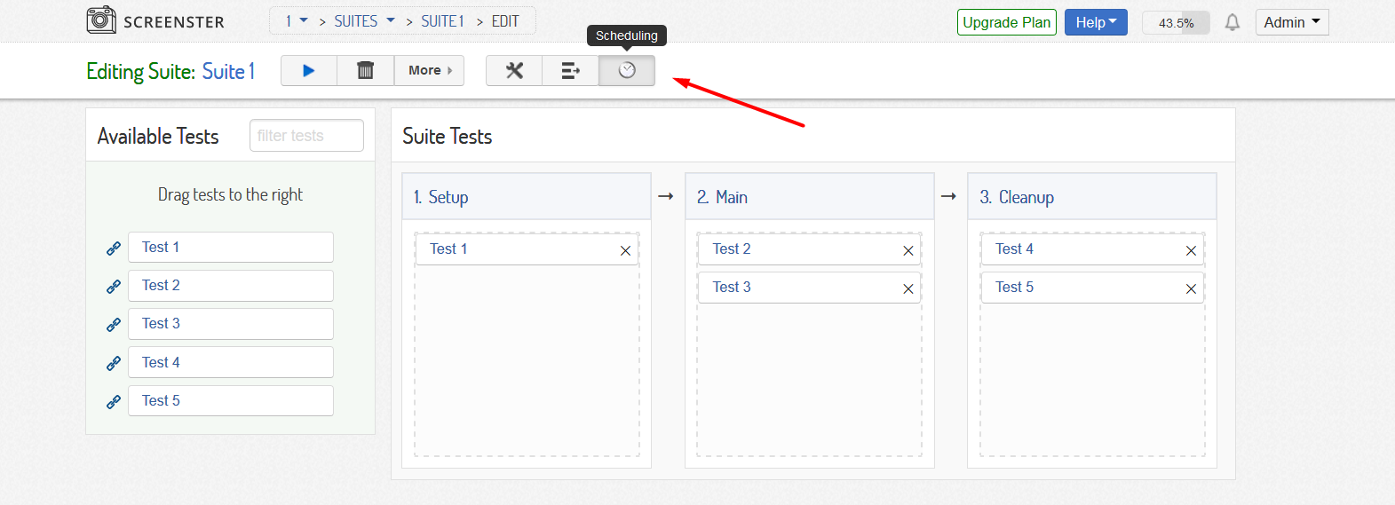 Visual UI testing: Schedule Test Execution