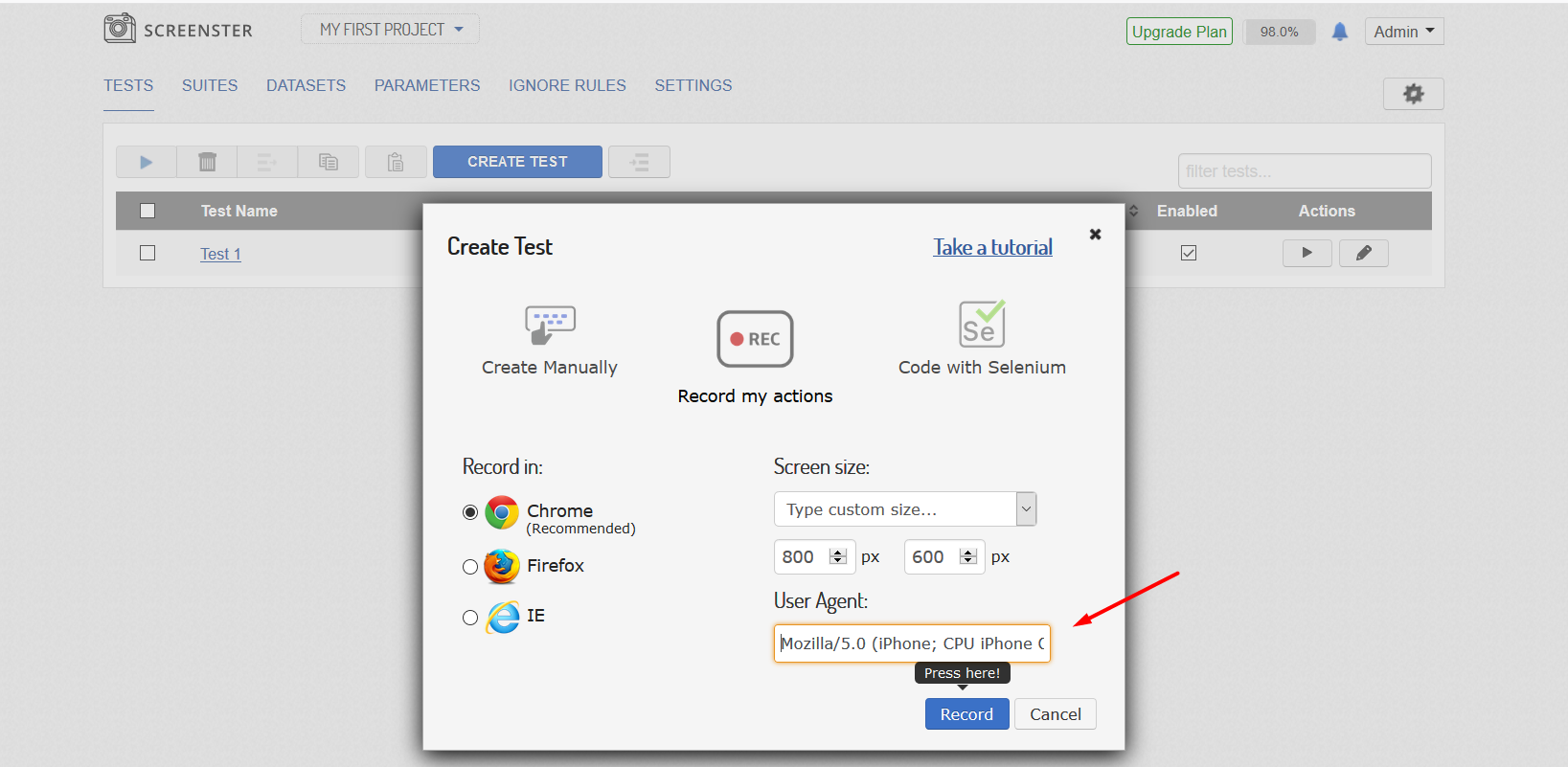Visual Regression Testing: Mobile Client
